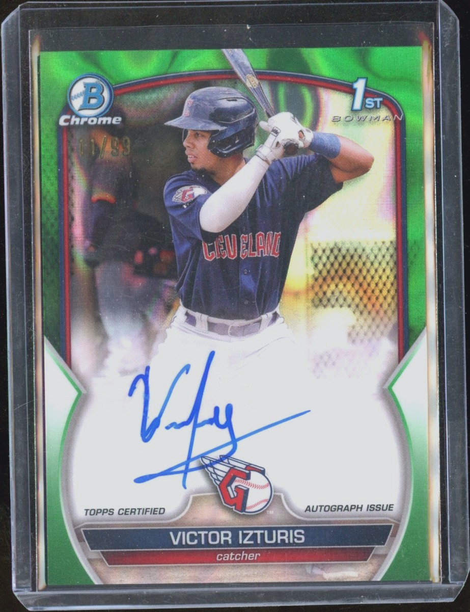 Victor Izturis Bowman 1st Green Raywave Auto /99
